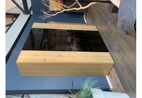Linnenkast MultiDressing eikenhout en smoked glas 251x202x60 cm
