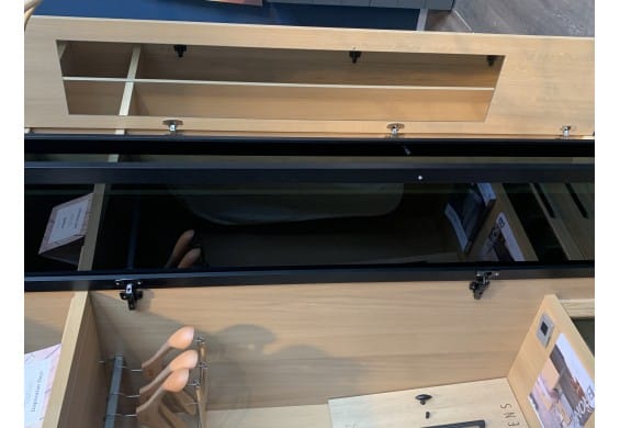 Linnenkast MultiDressing eikenhout en smoked glas 251x202x60 cm
